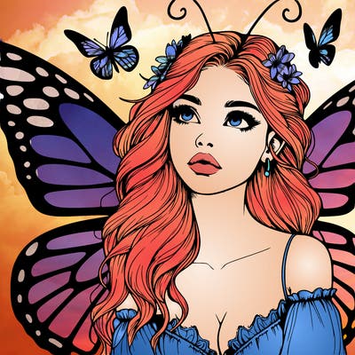 butterfly fairy realistic girl