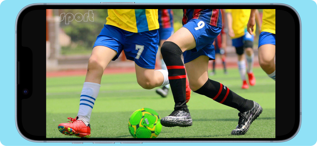 itvPlayer app displaying a live soccer match on a mobile device