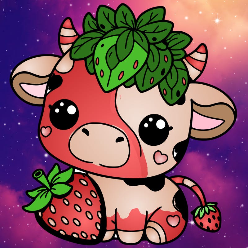 cute strawberry cow