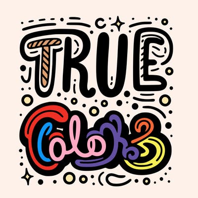 "true colors" written