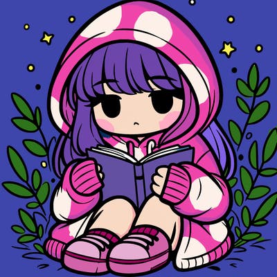 girl in oversized hoodie reading a book