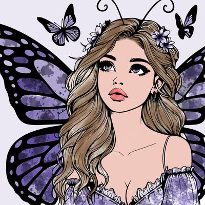 butterfly fairy realistic girl