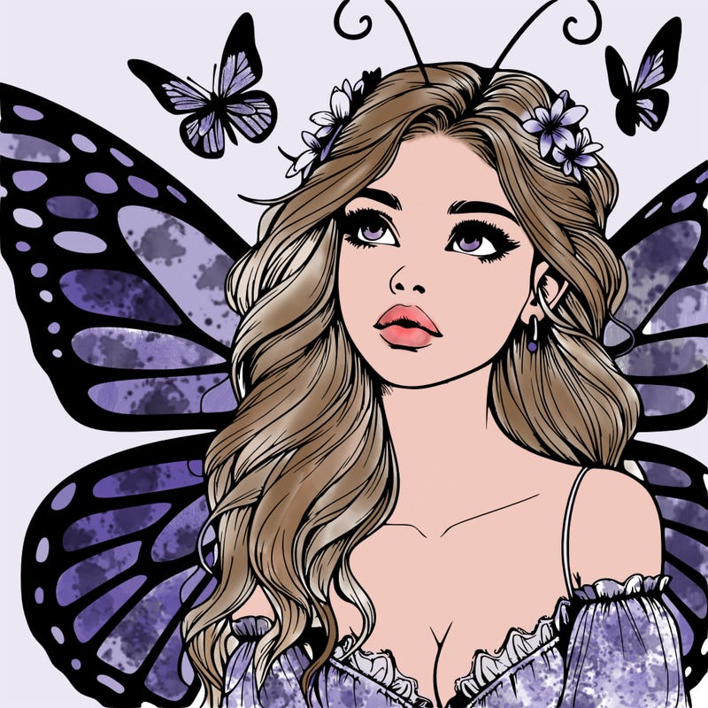 butterfly fairy realistic girl