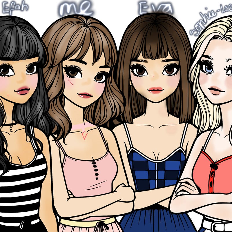 four realistic girls