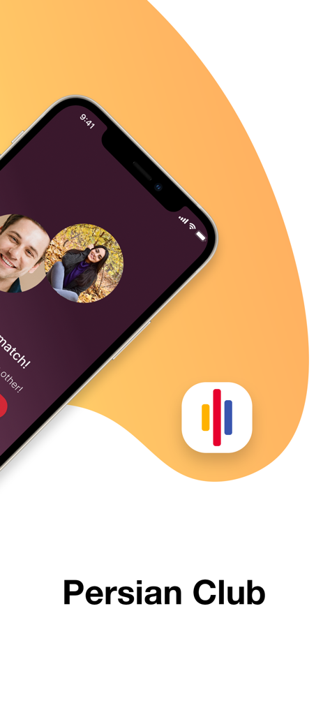 Persian Club - Persian Club app interface displaying a match screen and the official app logo