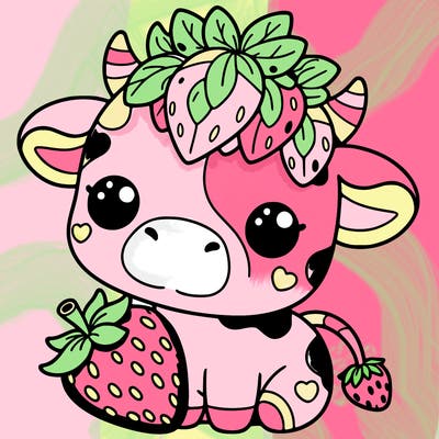 cute strawberry cow