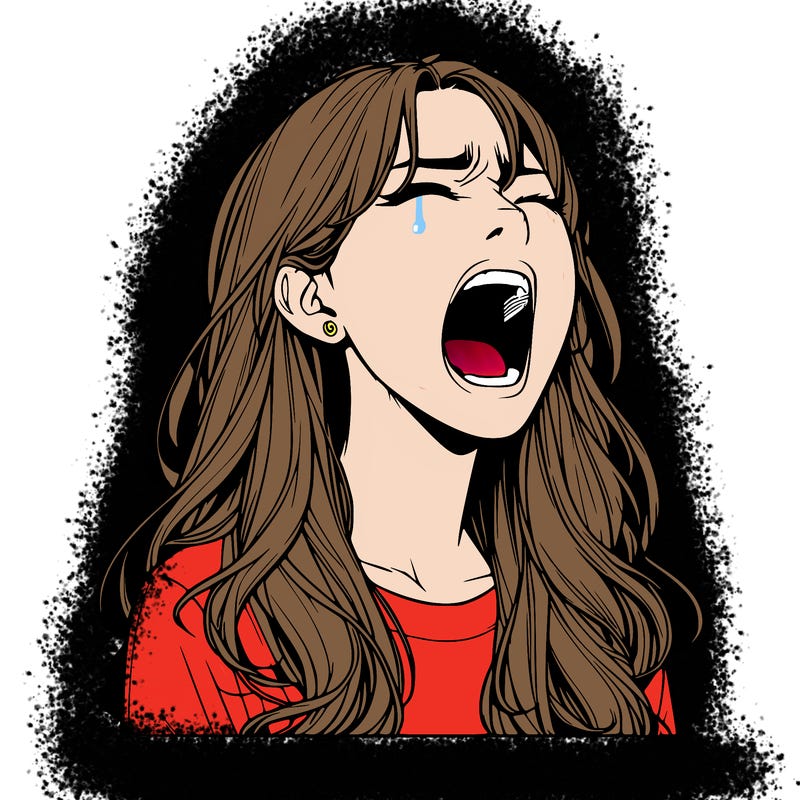 screaming realistic, girl