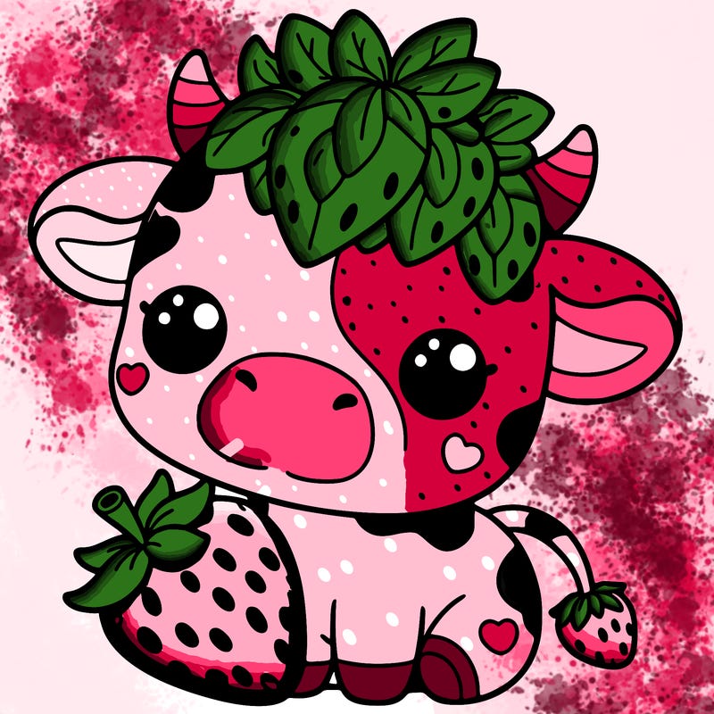 cute strawberry cow