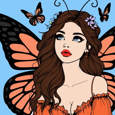 butterfly fairy realistic girl