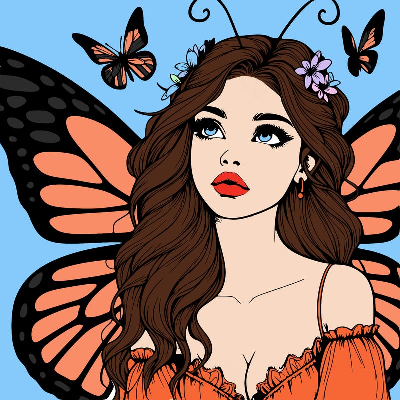 butterfly fairy realistic girl