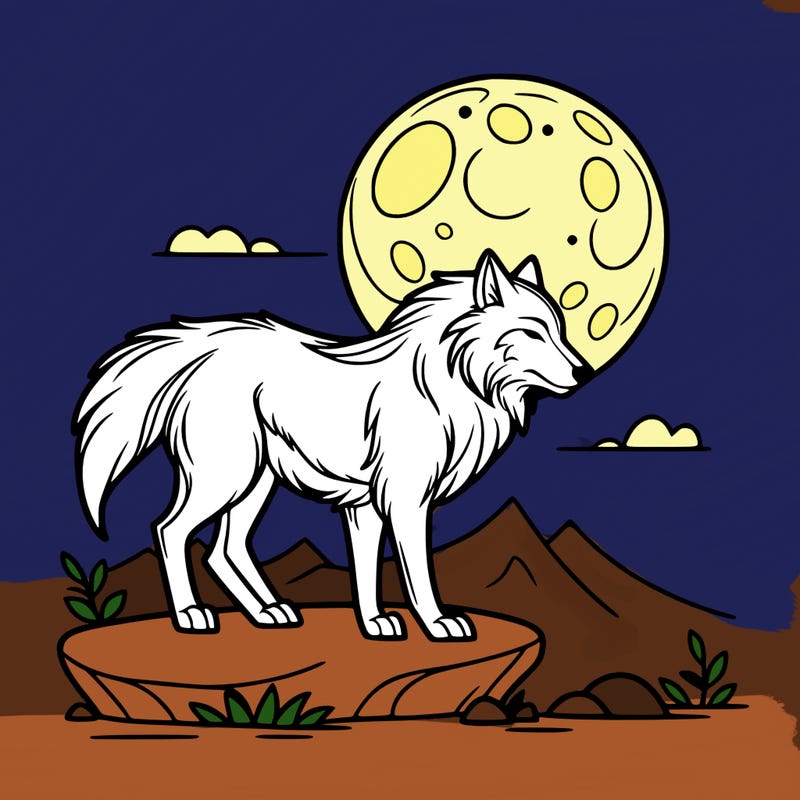 wolf moonlight