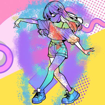 realistic girl danceing