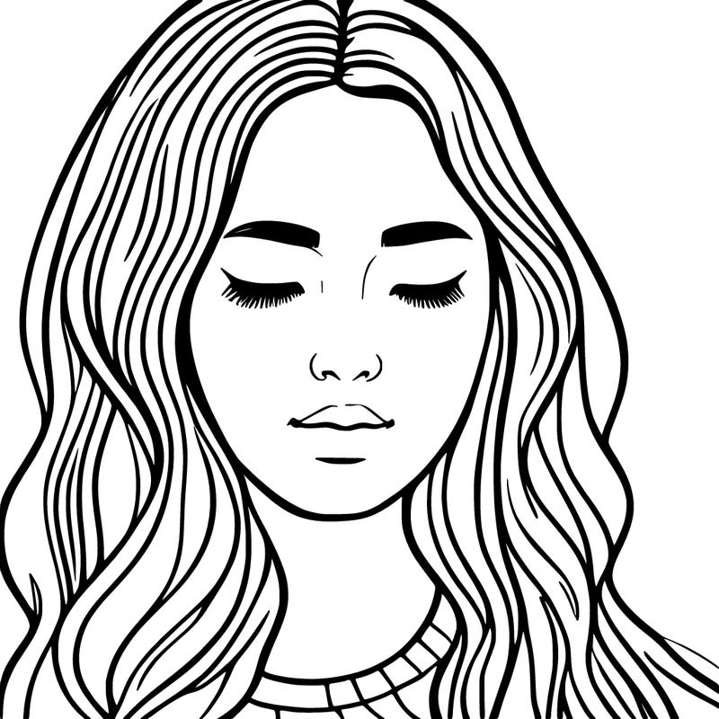 girl with eyes closed