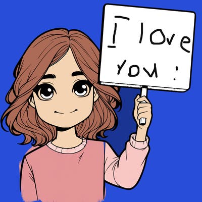 realistic girl holding up a sign