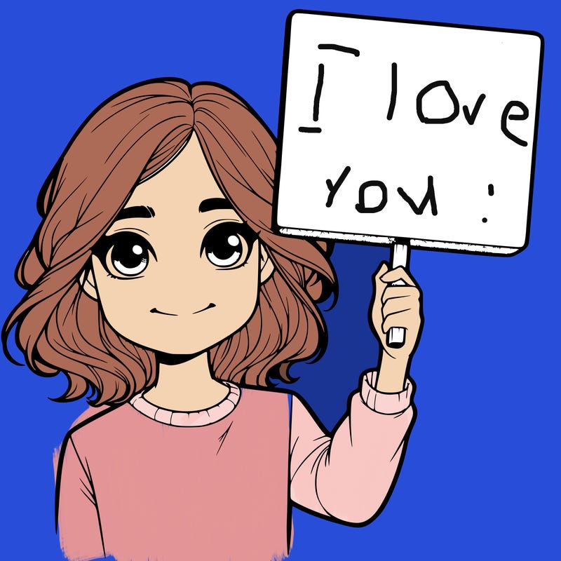 realistic girl holding up a sign