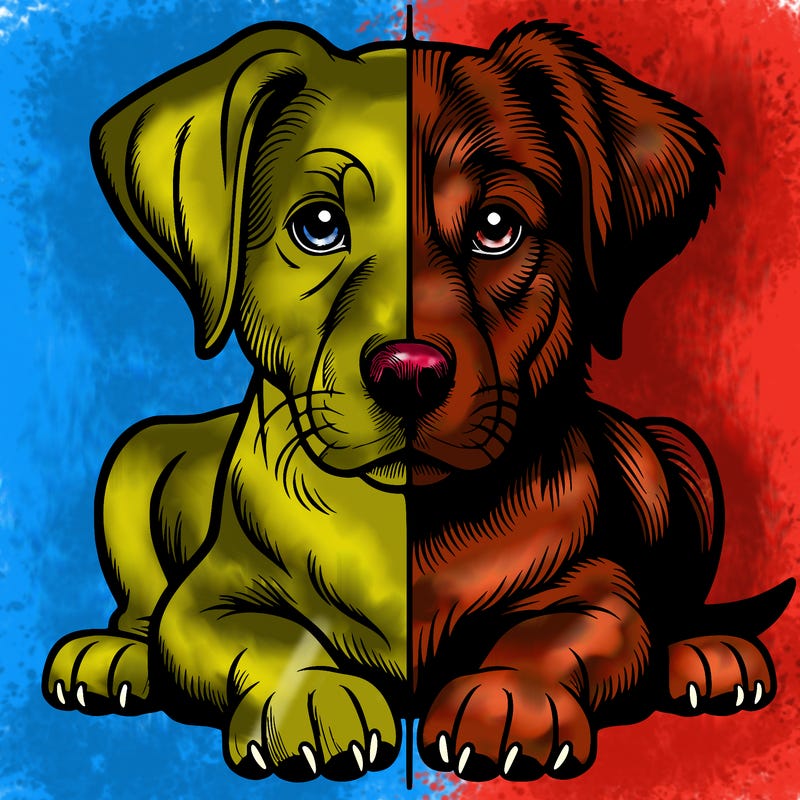 realistic dog split picture