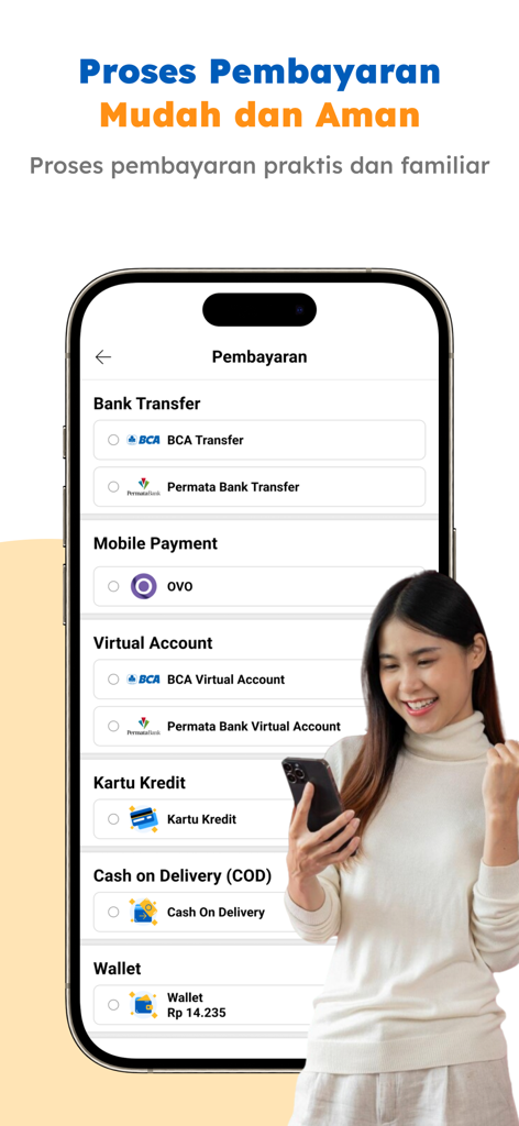 GoApotik: #ApotikTapiOnline - GoApotik app screen showing various secure payment methods for health products