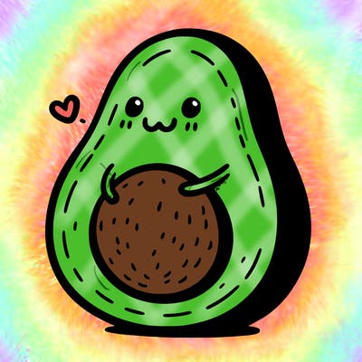 an avocado hugging an avocado