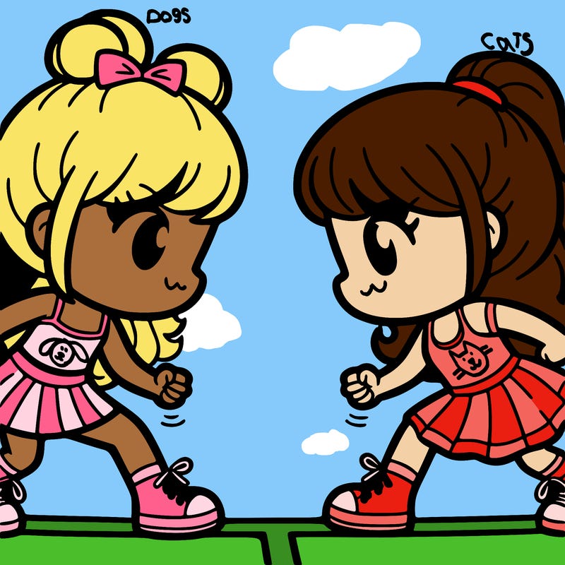 two girls versing each other