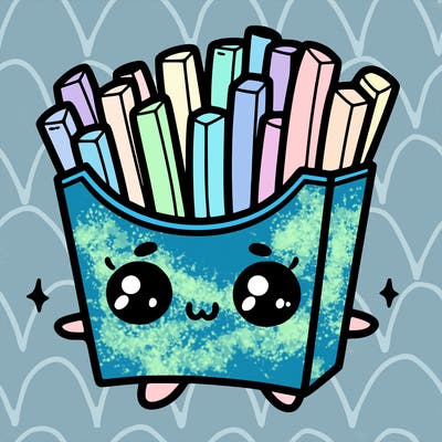 a cute. french fries