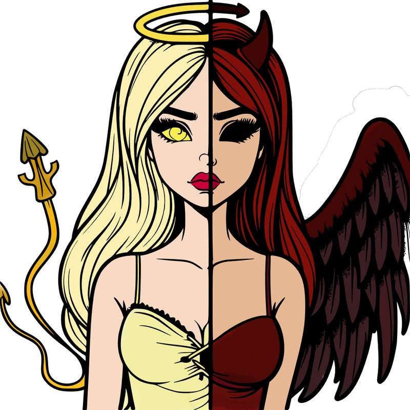 devil vs angel realistic girl
