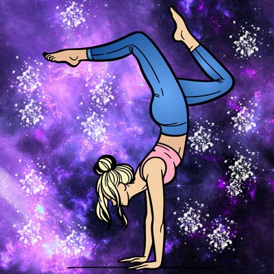 a woman doing a handstand