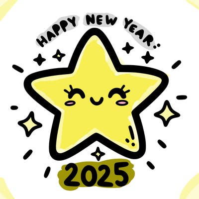 happy new year 2025 star wish