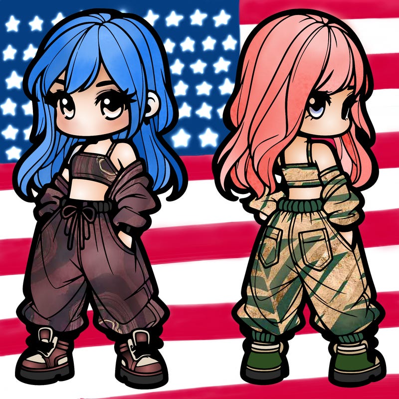 girl in crop top and baggy pants