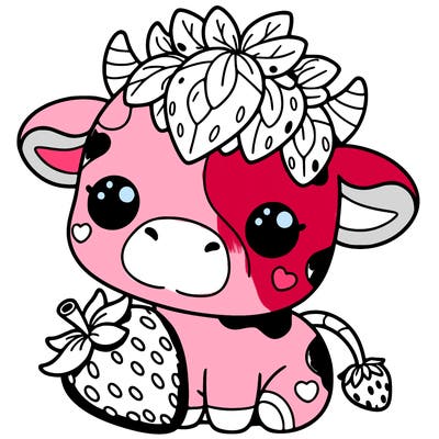 cute strawberry cow