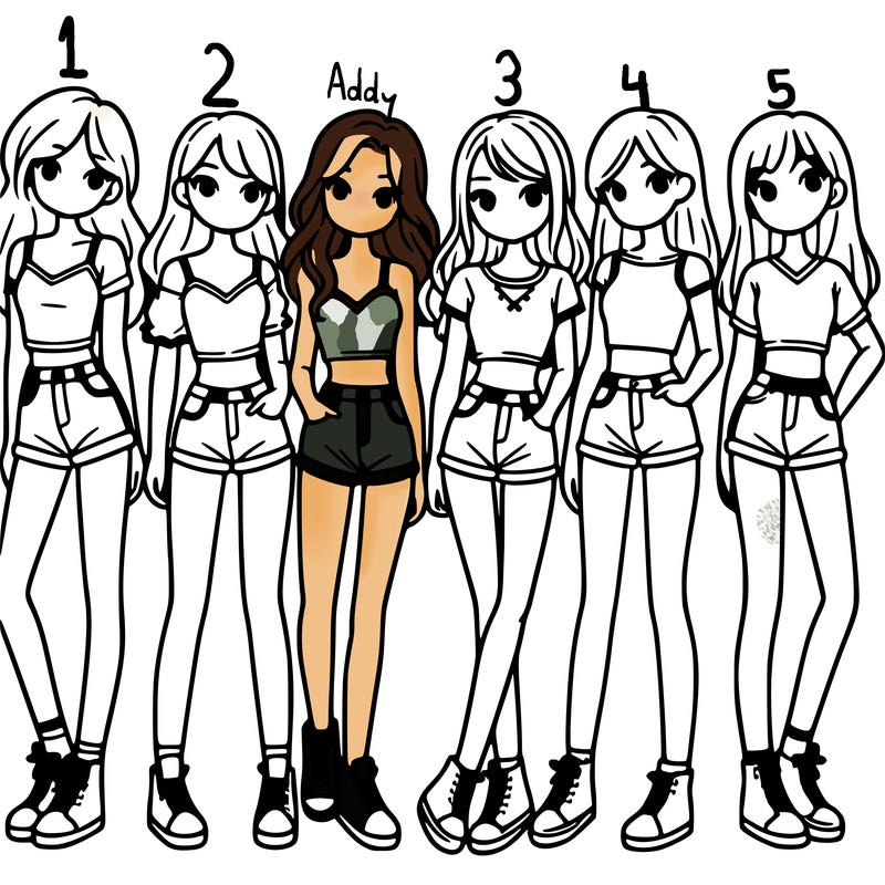 a group of girls wearing crop tops and shorts