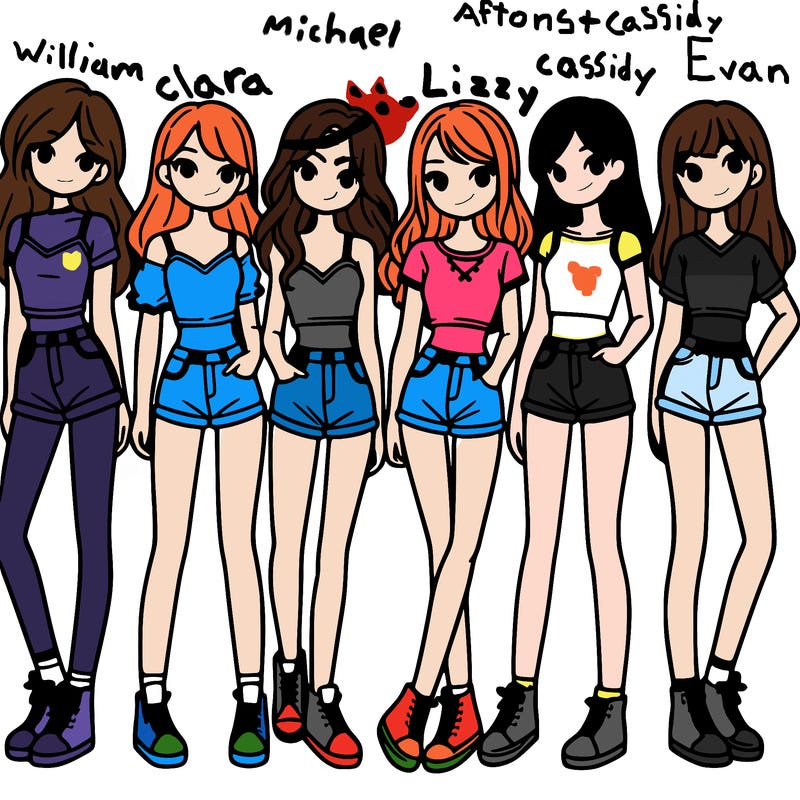 a group of girls wearing crop tops and shorts