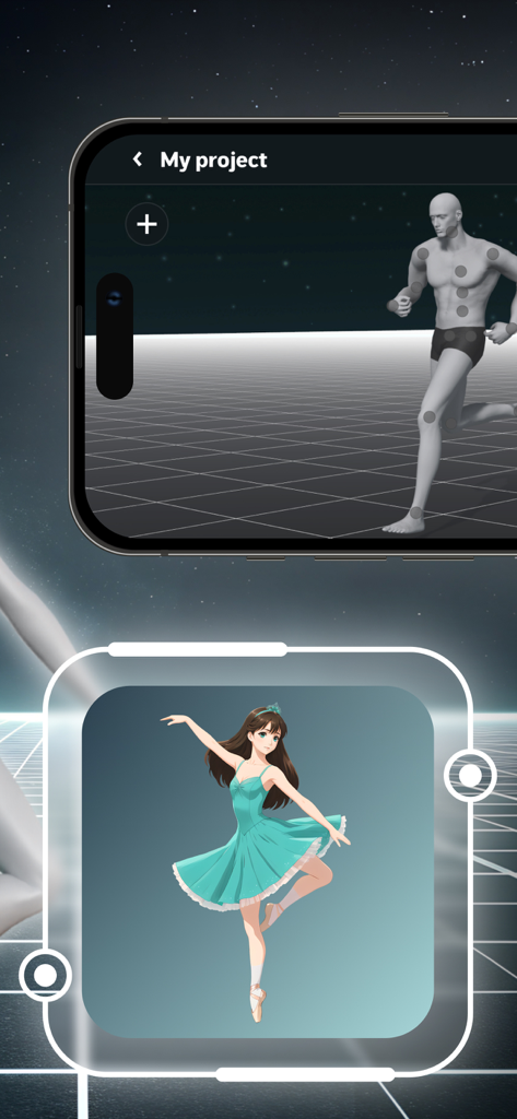 AI Pose Generator: Model Maker - A 3D model pose transformed into an anime character illustration