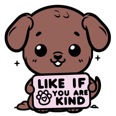 make a sign that says like if you are kind with a cute little dog