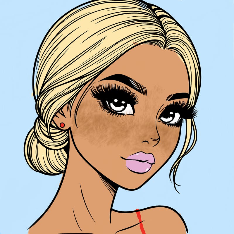 realistic girl with lashes