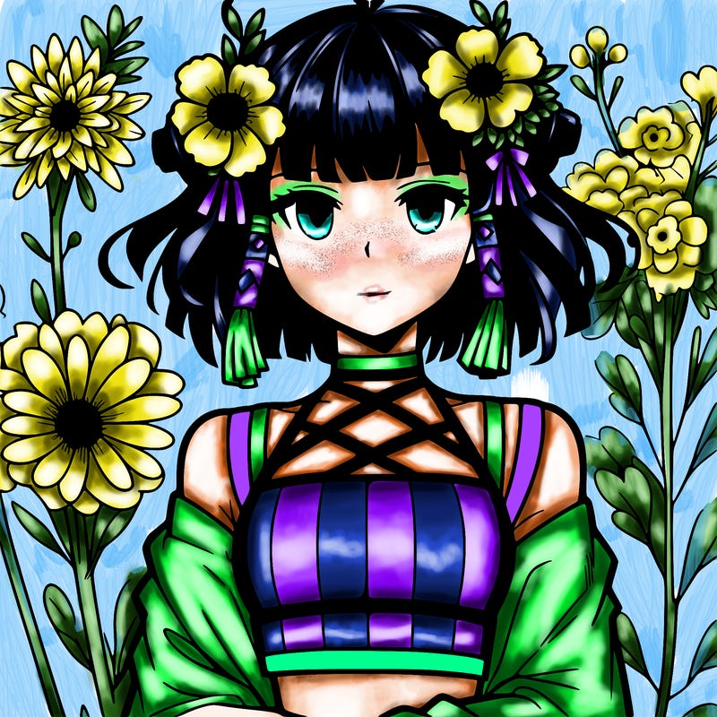 anime girl with crop top