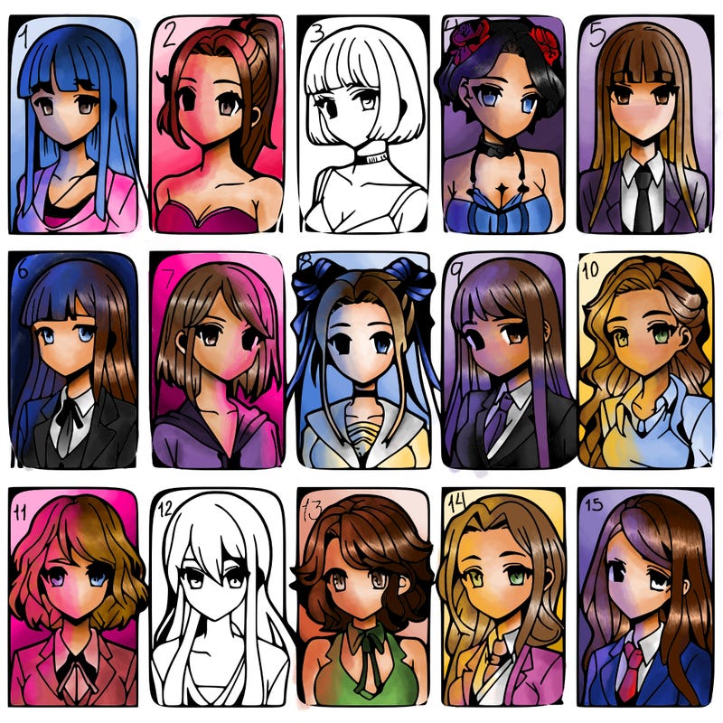 girls that look diffrent anime