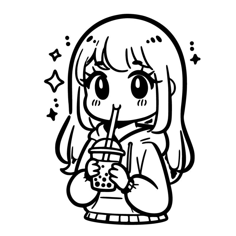 girl drinking boba