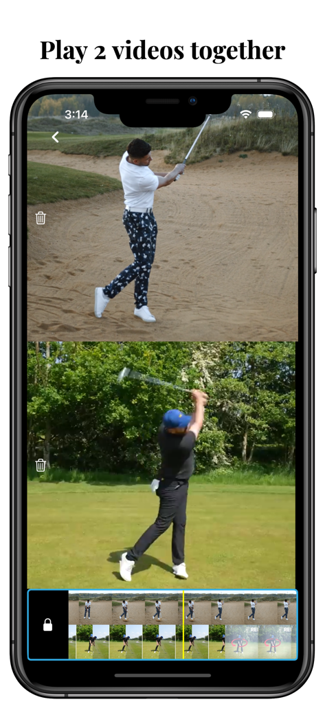 GameEye: Sport Video Analysis - スポーツ分析のための並べて比較するゴルフスイング動画。