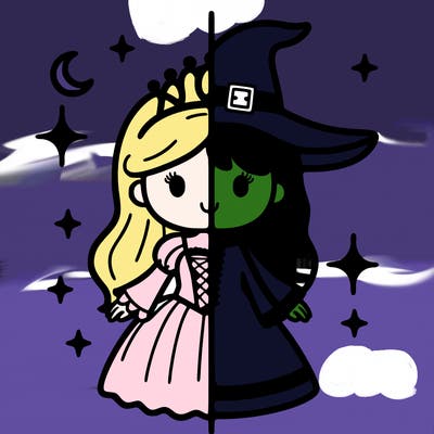 split princess and witch