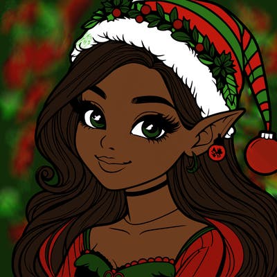 christmas girl elf realistic