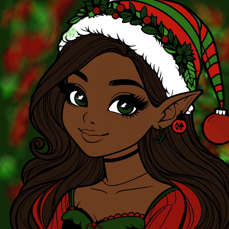 christmas girl elf realistic