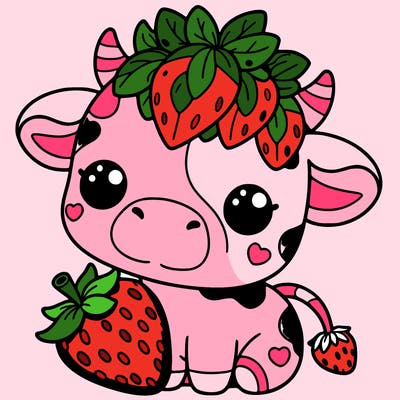 cute strawberry cow