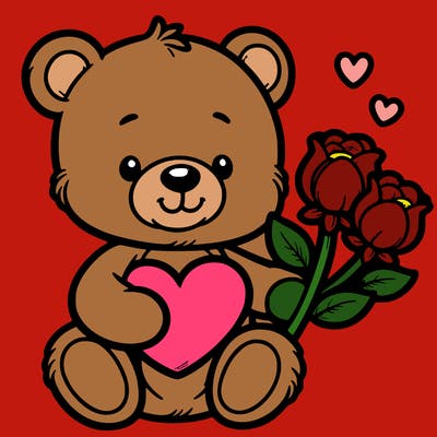 teddy bear a holding heart