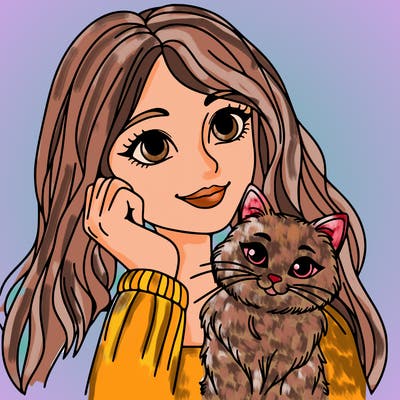 woman with cat