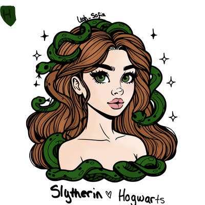 realistic girl with snakes as hair