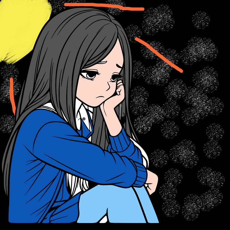 a realistic girl with depression