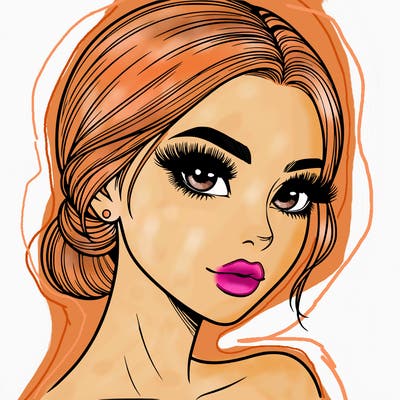 realistic girl with lashes