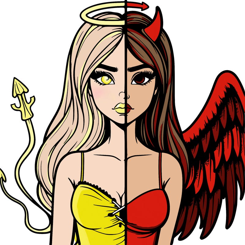 devil vs angel realistic girl