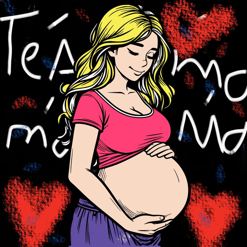 woman heavily pregnant realistic