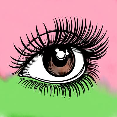 realistic eye long eylashes